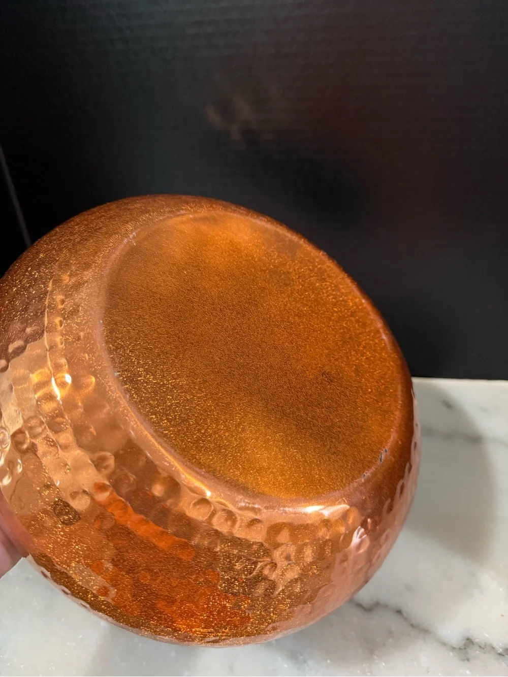 Hammered Copper-Color Decorative Serving Bowl - Home Dining